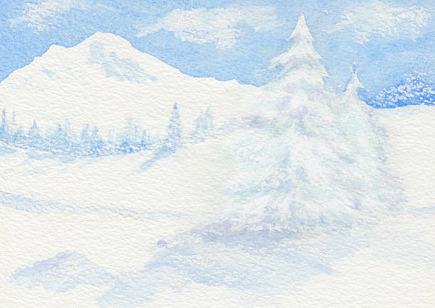Cena de inverno nas montanhas. - ilustração de arte vetorial