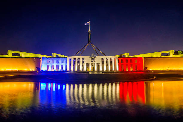 istock #PrayersForParis: Parliament House, Canberra 497967906