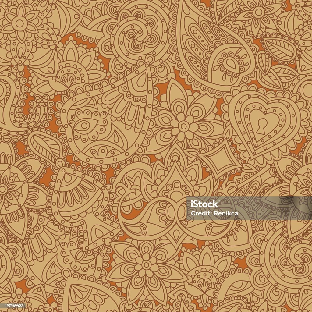 Indian Body Patterns Seamless Background In Indian Ethnic Patterns Stock Illustration ...