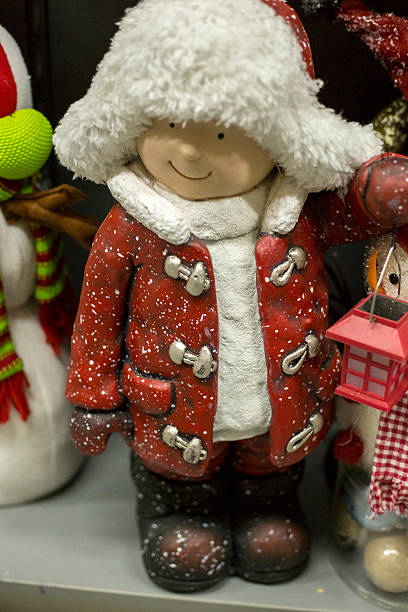 istock Vintage Little  Boy with Christmas ornament 497969618