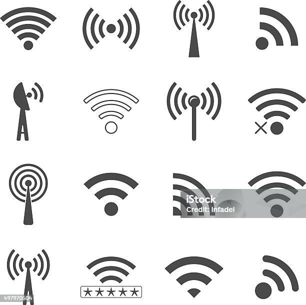 Set Of Different Black Vector Wifi Icons Concept Of Communicati Stock Illustration - Download Image Now