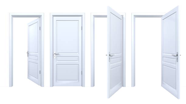 istock Collection of isolated white panel doors 497970710