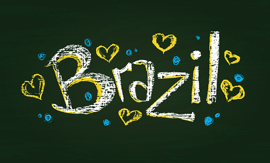 Illustration of chalked word Brazil
