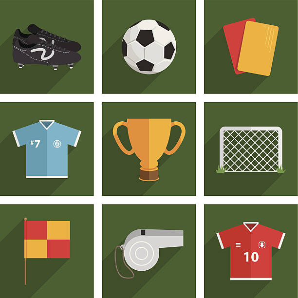 Ikony piłki nożnej – artystyczna grafika wektorowa