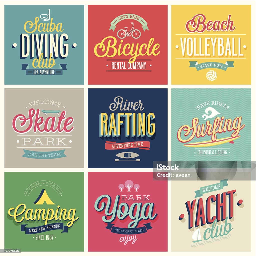 Summer sports set Summer sports set - labels and emblems. Sport stock vector