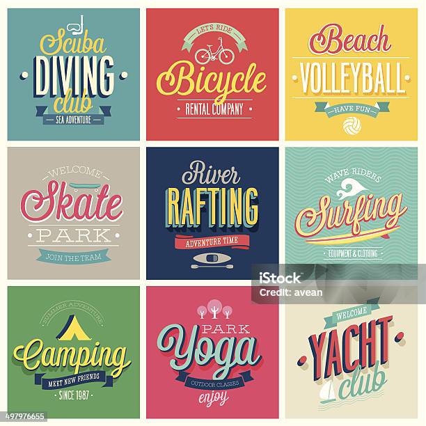 Summer Sports Set Stock Illustration - Download Image Now - Sport, Bicycle, Summer