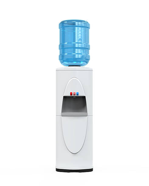 White Water Cooler White Water Cooler isolated on white background. 3D render whites only drinking fountain stock pictures, royalty-free photos & images