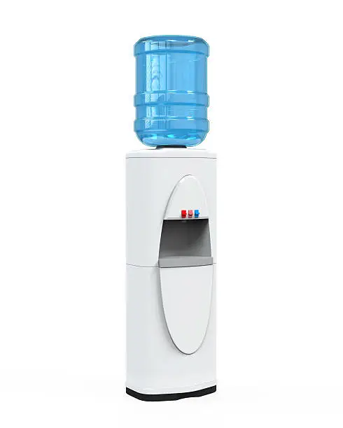 White Water Cooler isolated on white background. 3D render