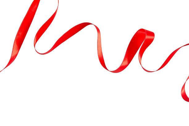 istock Red ribbon in heart shape 497980315