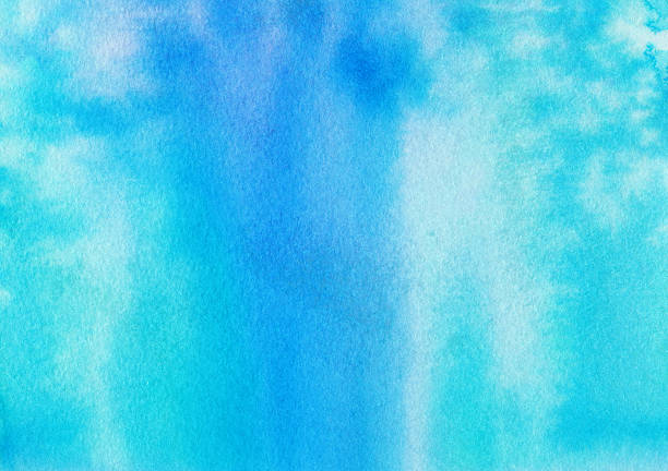 istock Hand painted textured background with bright blue hues 497981110
