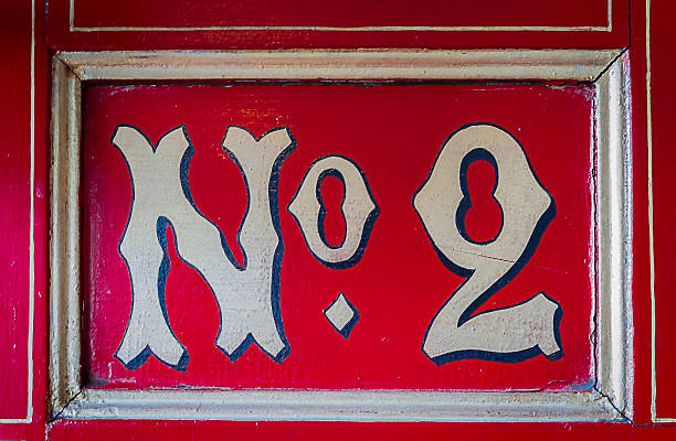 istock Number two on wooden painted door 497981168