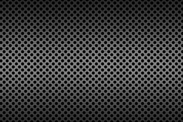 istock Silver Metal Mesh with round hole 497981956