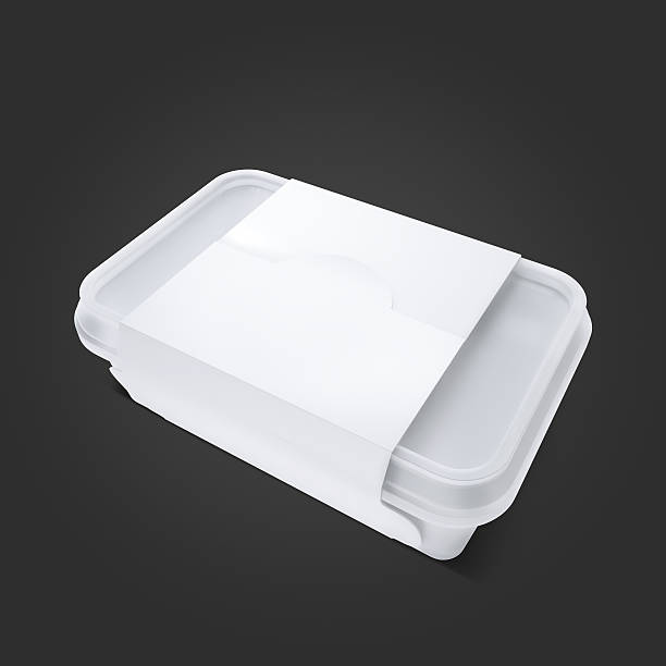 istock White bank for food on black background 497982114