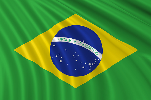 Amazing Brazil waving flag