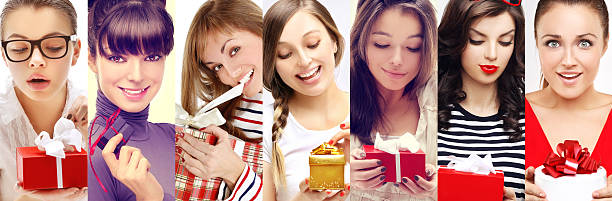 istock Girls holding a small gift box in hand 497987836