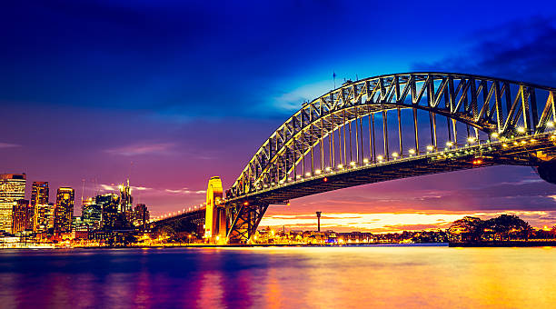 Sydney Harbour Bridge at sunset Sydney Harbour Bridge at sunset sydney harbour bridge stock pictures, royalty-free photos & images