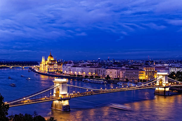 istock Night view of Budapest at blue hour 497991542