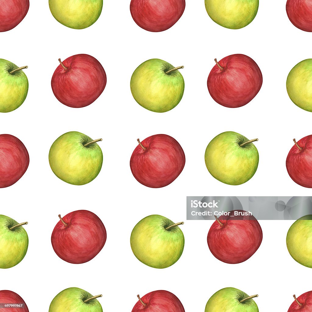 Wodne bezszwowe wzór z jabłka na białym tle - Zbiór ilustracji royalty-free (Abstrakcja)