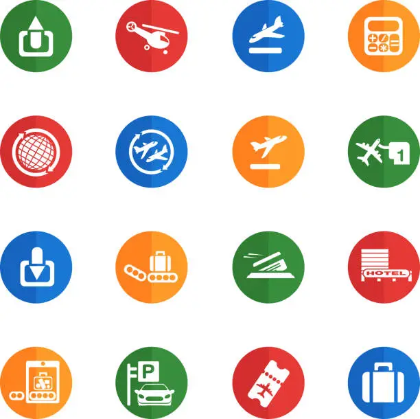 Vector illustration of Airport  flat icons