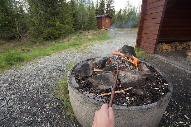 A picnic near the stream of Vojmaan in Lappland, in the north of Sweden