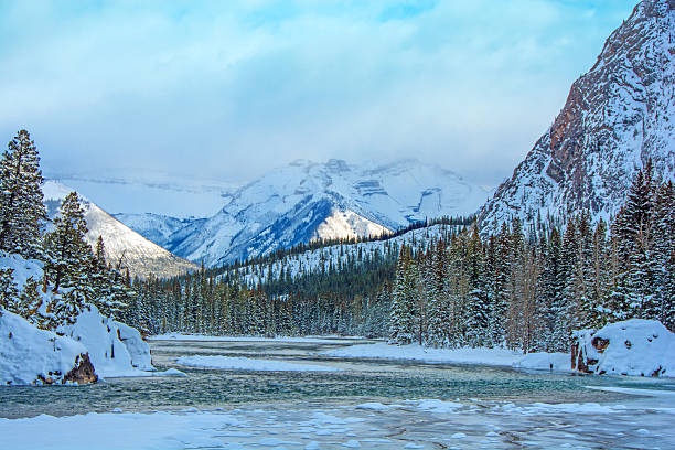 istock Banff Bow River in winter below the Banff Springs Hotel 497992884
