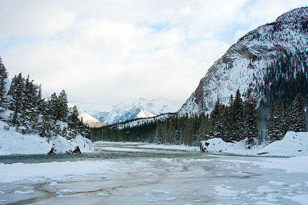 istock Banff Bow River in winter below the Banff Springs Hotel 497992926