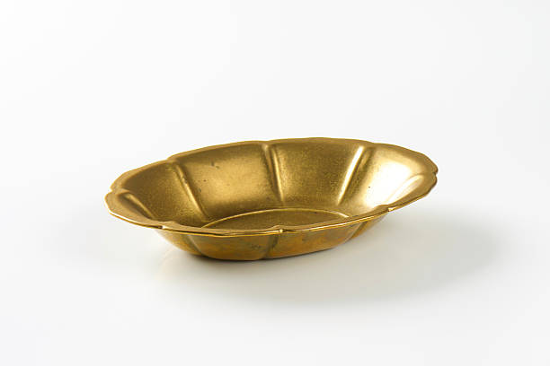 istock Flower shaped golden metal bowl 497993226