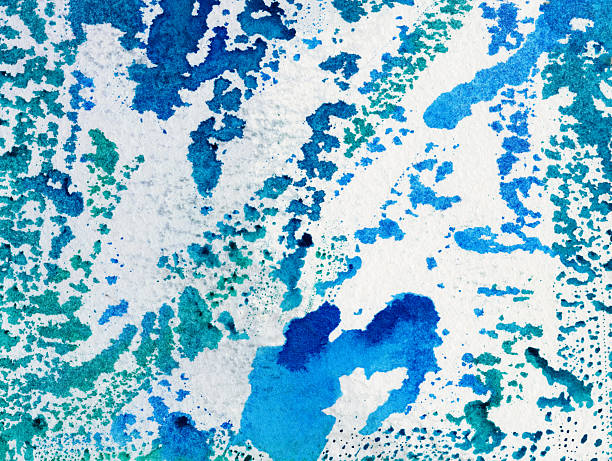 istock Hand painted textured background with shades of blue 497993398