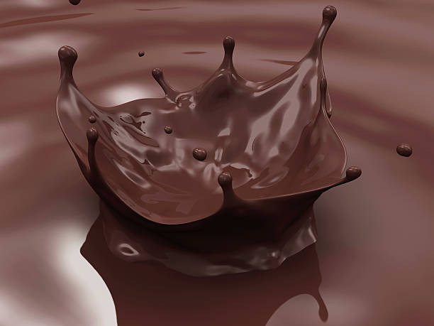 couronne splash chocolat arrière-plan abstrait - splashy splashing actions food and drink photos et images de collection