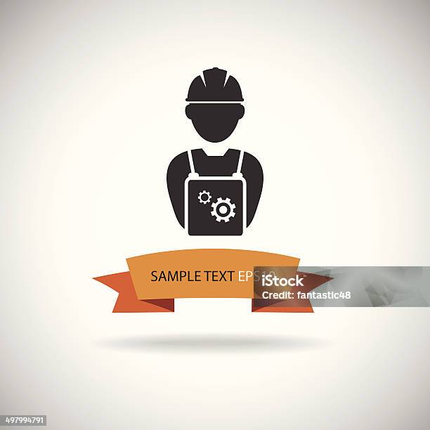 Engineer Icon Vector Stock Illustration - Download Image Now - Icon Symbol, Helmet, Construction Industry