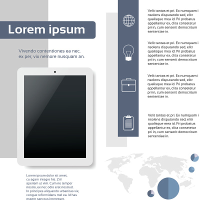 Tablet Layout Design Tablet Infographics Web Page Layout Template Design Flat Stock ...