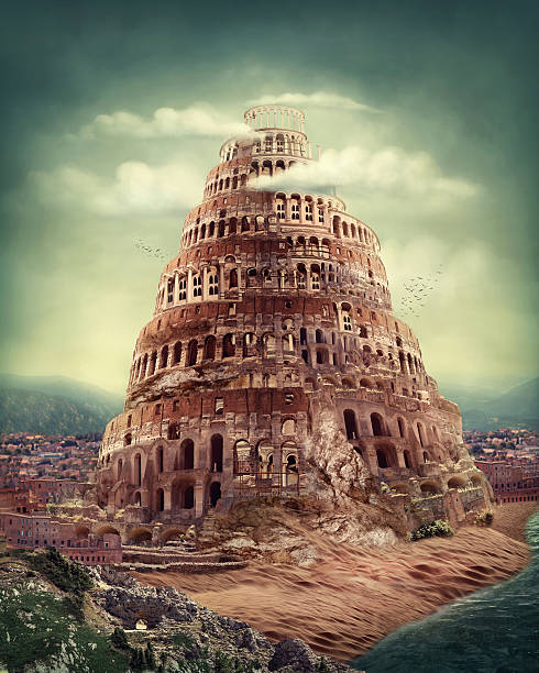 Tower of Babel Tower of Babel as religion concept tower of babel stock pictures, royalty-free photos & images