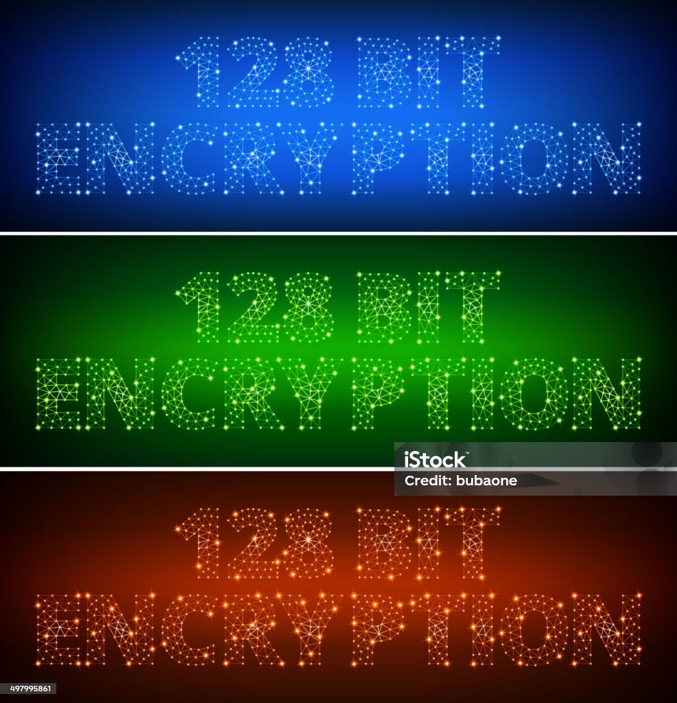 128 Bit Encryption On Triangular Nodes Connection Structure Vector Art ...