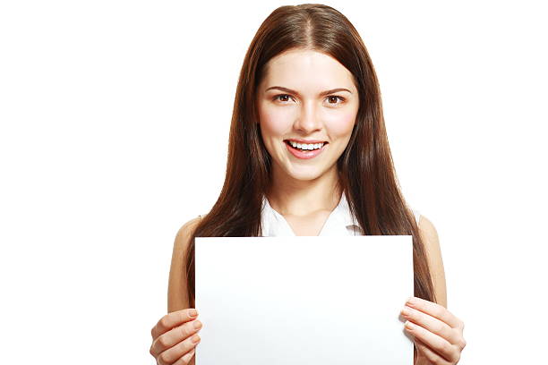 istock woman holds out a card 497996476
