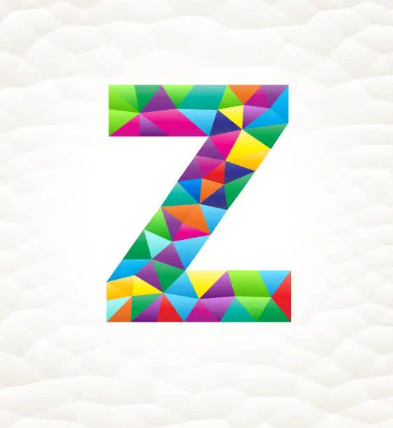 Vector illustration of Letter Z on triangular pattern mosaic royalty free vector art