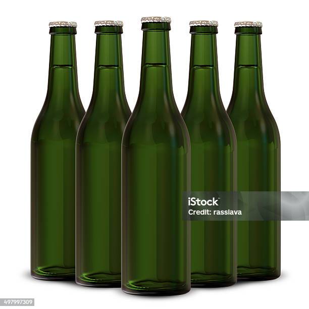 Group Of Beer Bottles Isolated On White Background Stock Photo - Download Image Now - Alcohol - Drink, Beaker, Beer - Alcohol