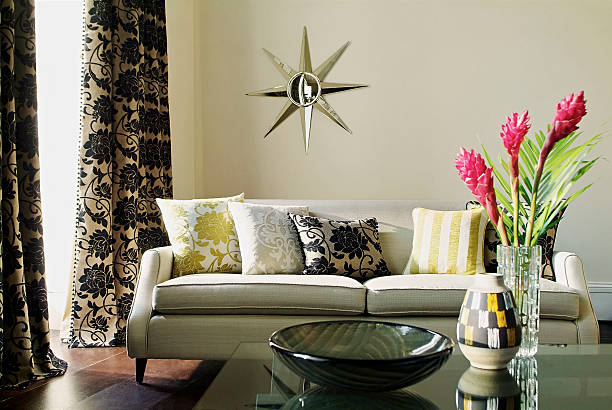 istock Interior of three seater sofa in living room 498009791