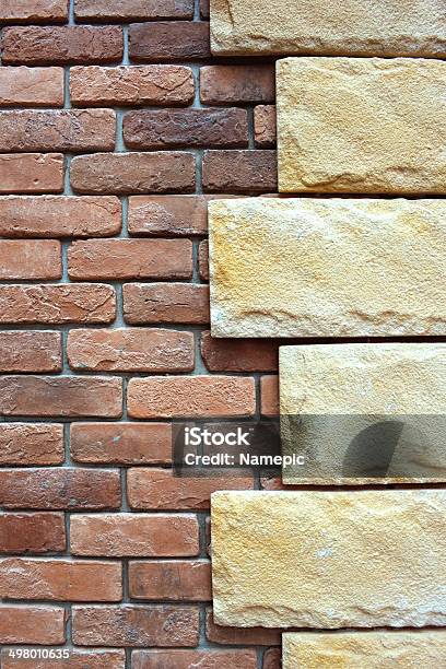 Stone On Brick Wall Background Stock Photo - Download Image Now - Advice, Architecture, Art