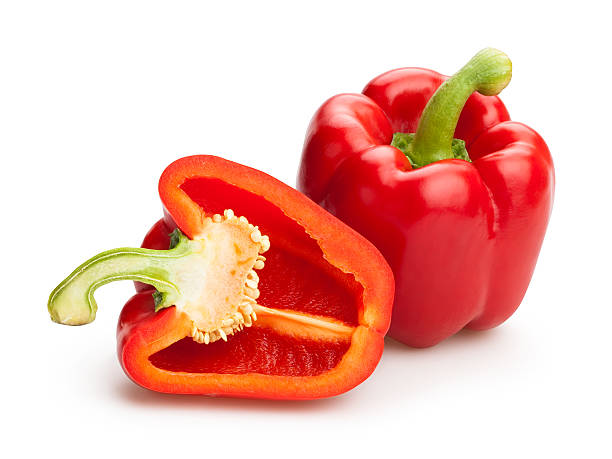 bell peppers - pepper vegetable bell pepper red bell pepper imagens e fotografias de stock