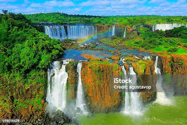 Iguacu Impressive 4 Falls And Green Rainforest Brazil South America Stock Photo - Download Image Now