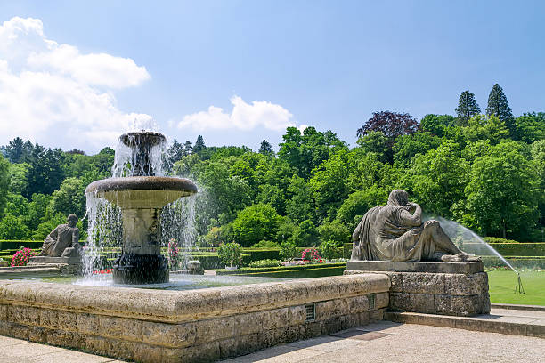 Fountain in the park of roses. Germany, Baden-Baden. Fountain in the park of roses. Germany, Baden-Baden. baden baden stock pictures, royalty-free photos & images