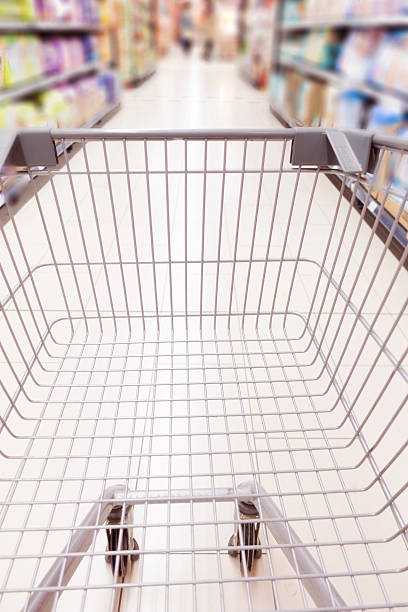 istock Grocery cart in a supermarket 498015904