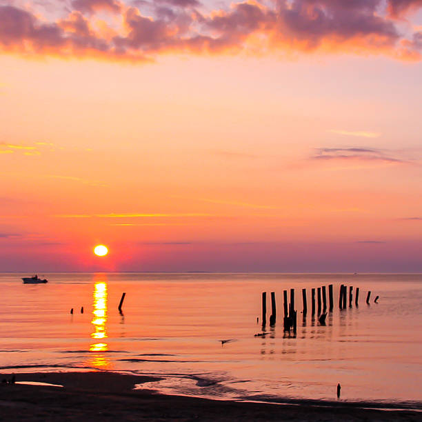 Sunrise on the Chesapeake Bay stock photo