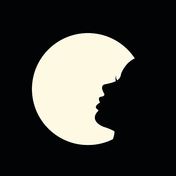 Female silhouette. Female silhouette on a white background. Vector illustration. moon silhouettes stock illustrations