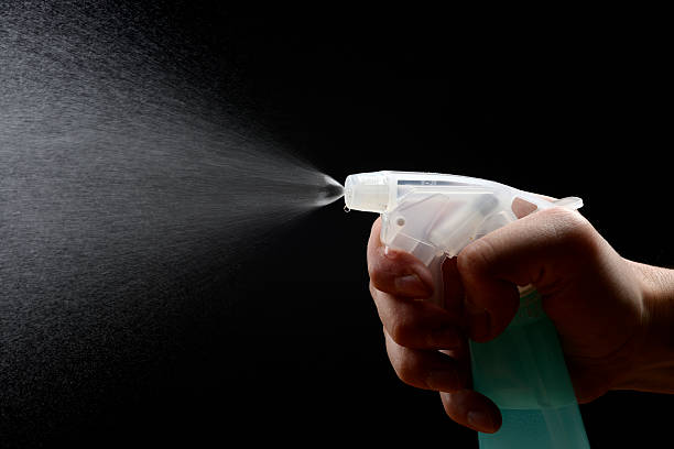istock Water spray isolated on black background 498022844
