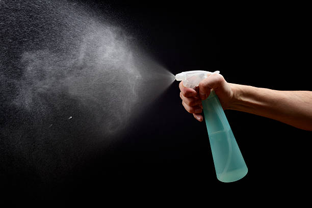 istock Water spray isolated on black background 498023104