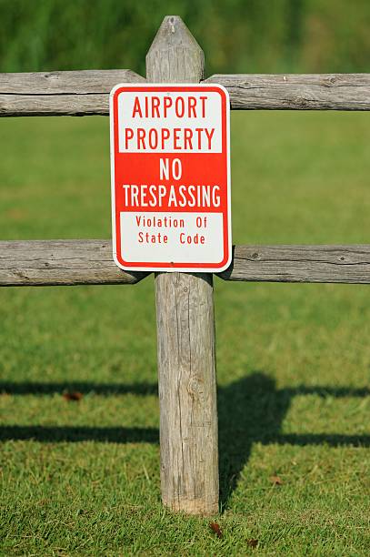 istock Airport property no trespassing sign 498025038