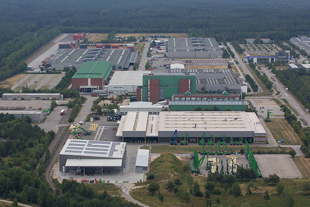 Aerial view of an Industrial Park area Aerial view of an Industrial Park area in Wackersdorf, Bavaria Companies in Germany stock pictures, royalty-free photos & images