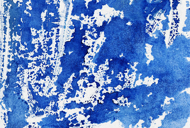 istock Blue painted background with texture of brush strokes 498026110