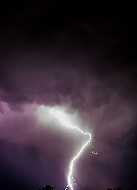 Storm front with strong lightning stock photo